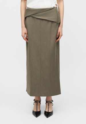 WRAP DETAIL SKIRT - Puzdrová sukňa - sage melange