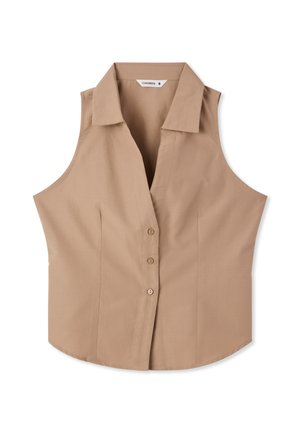 Terranova, SENZA MANICHE CON BOTTONI - Camicia - beige scuro