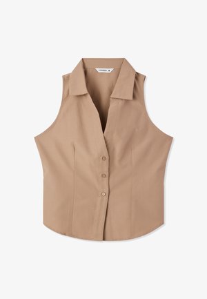 Terranova, SENZA MANICHE CON BOTTONI - Camicia - beige scuro