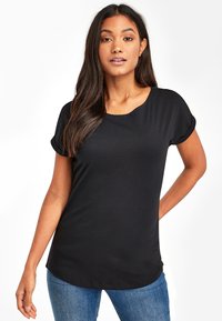 Next - CAP SLEEVE - Lihtne T-särk - black Väikepilt 1