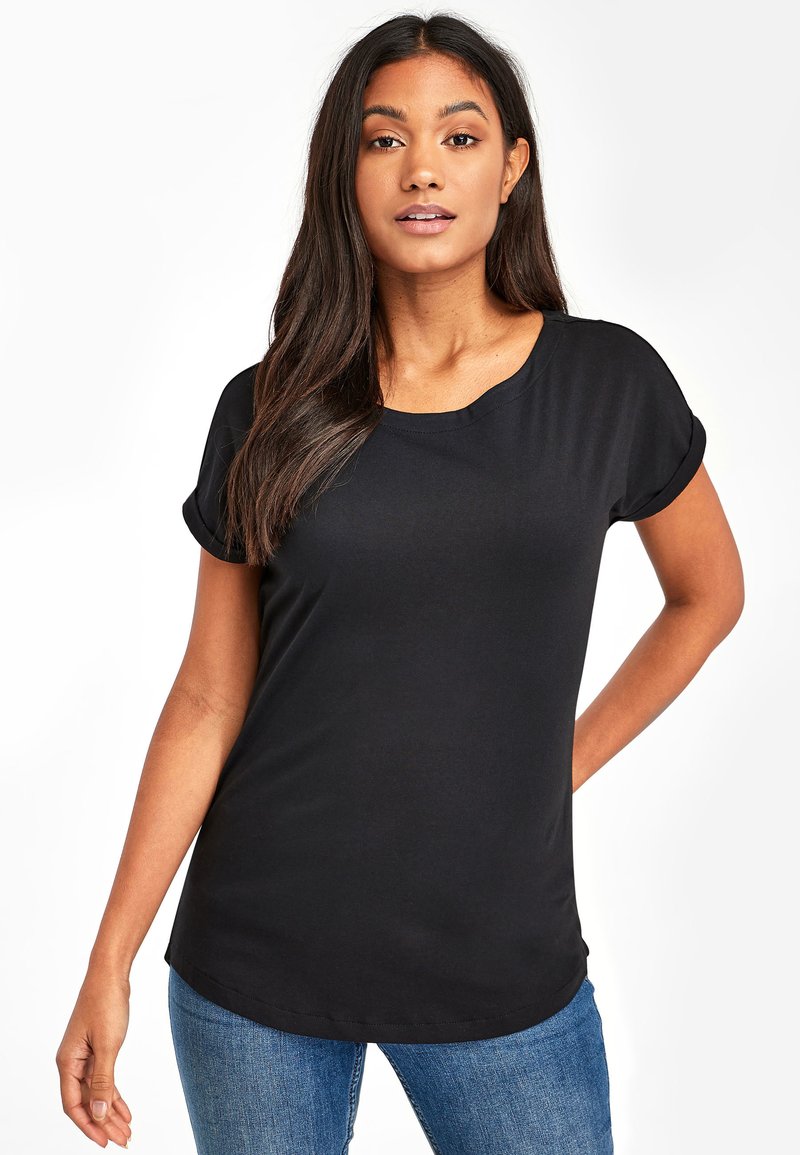 Next - CAP SLEEVE - Lihtne T-särk - black, Suurenda