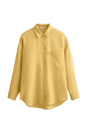 OYSHO LINEN RELAXED - Button-down blouse - mottled yellow