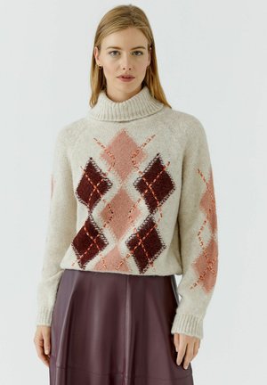 Oui, ARGYLE - Jumper - light stone red