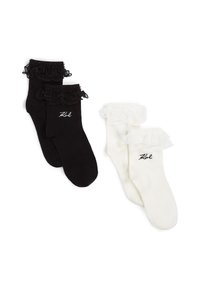 KARL LAGERFELD SIGNATURE RUFFLE PACK OF 2 - Čarape - white black