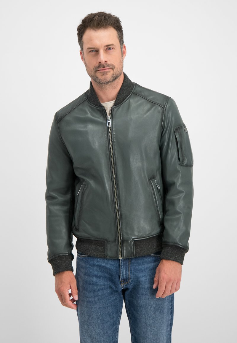Milestone MSVIBOLO Leather jacket aschgrau/grey Zalando