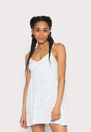 PRINTED FIT FLARE DRESS - Vestito estivo - blue/white