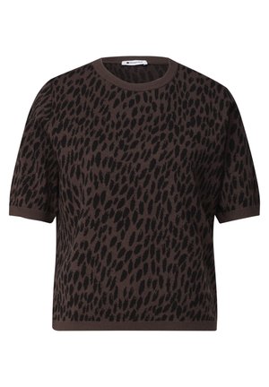 Street One, JACQUARD PULLOVER MIT RUNDHALS UND LEO-MUSTER - T-shirt imprimé - molten earth