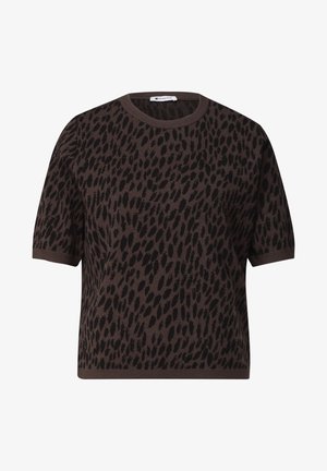 Street One, JACQUARD PULLOVER MIT RUNDHALS UND LEO-MUSTER - T-shirt con stampa - molten earth