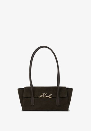 KARL LAGERFELD, SIGNATURE SUEDE - Дамска чанта - tobacco