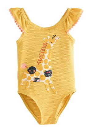 FRILL SHOULDER - Baddräkt - ochre yellow giraffe
