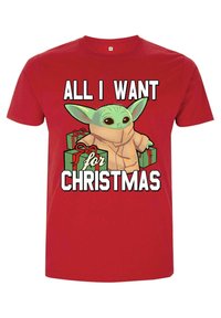 Star Wars STAR WARS THE MANDALORIAN CHRISTMAS BABY V UNISEX - T-shirts print - red