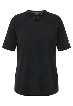Ulla Popken UV-SCHUTZ 50+ V-AUSSCHNITT HALBARM - Camiseta básica - black