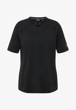Ulla Popken UV-SCHUTZ 50+ V-AUSSCHNITT HALBARM - T-paita - black