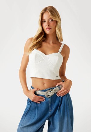 TWEED-BUSTIER - Top - weiß
