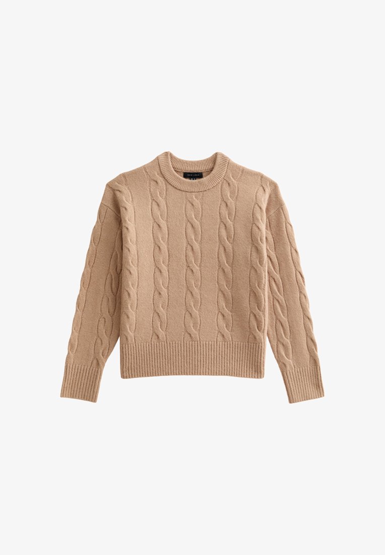 New Look CABLE CREW NECK Jumper camel Zalando