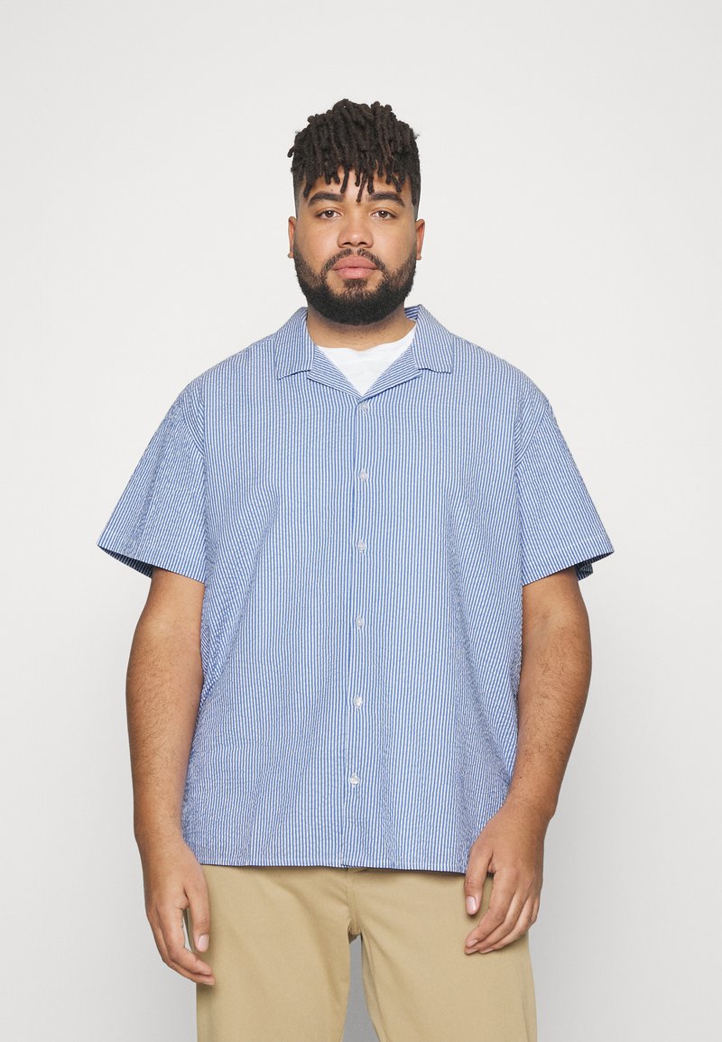 Jack &amp; Jones - Camicia Oversize A Maniche Corte Beige Con Stampa Geometrica