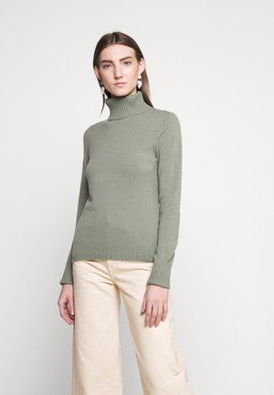 ROLLNECK - Stickad tröja - soft olive