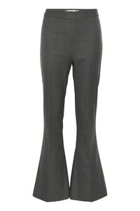 PAULA FLARED PANTS - Trousers - dark grey melange