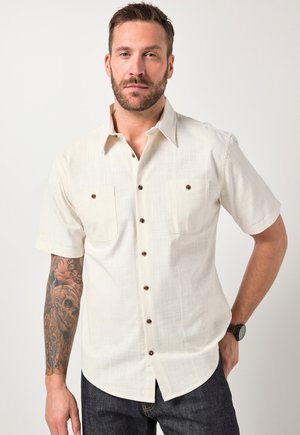JP1880, STRUCTURED HALF-SLEEVE KENT COLLAR MODERN FIT SHIRT UP TO SIZE 8 XL - Hemd - off-white