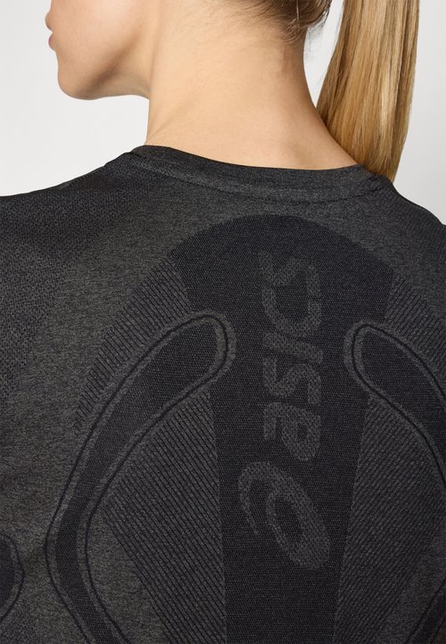 ASICS ROAD SEAMLESS - Sports T-shirt - performance black/carrier grey — photo 6