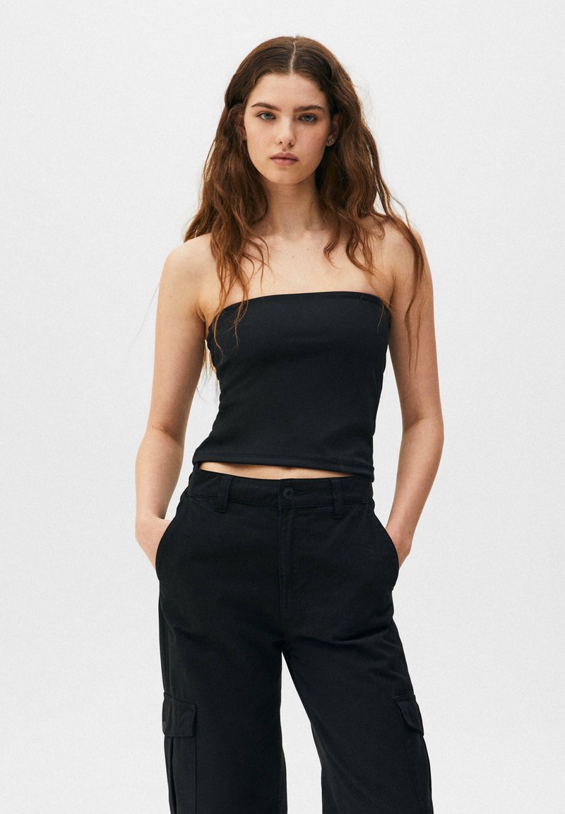 PULL&BEAR BANDEAU Top mottled black/schwarz meliert Zalando.ch