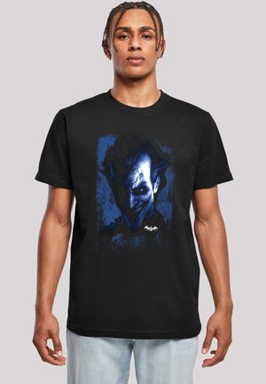 F4NT4STIC DC COMICS BATMAN ARKHAM ASYLUM JOKER FACE TEXTURE - T-shirt print - black