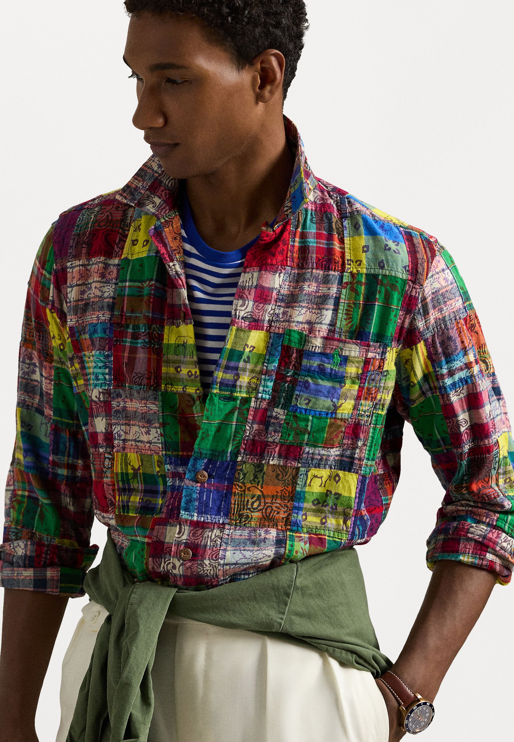 Polo Ralph Lauren CLASSIC FIT PATCHWORK MADRAS CAMP SHIRT - Shirt