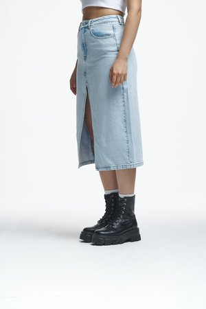 2Y Studios MERYA SKIRT - Denim skirt - ice blue