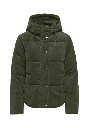 JDY, JDYVITA CORD SHORT HOOD PUFFER OTW YFM - Veste d'hiver - forest night
