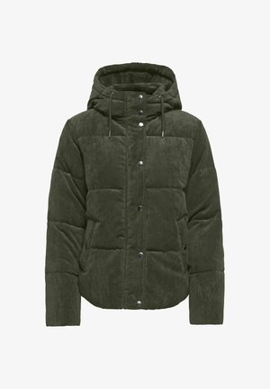 JDY, JDYVITA CORD SHORT HOOD PUFFER OTW YFM - Veste d'hiver - forest night