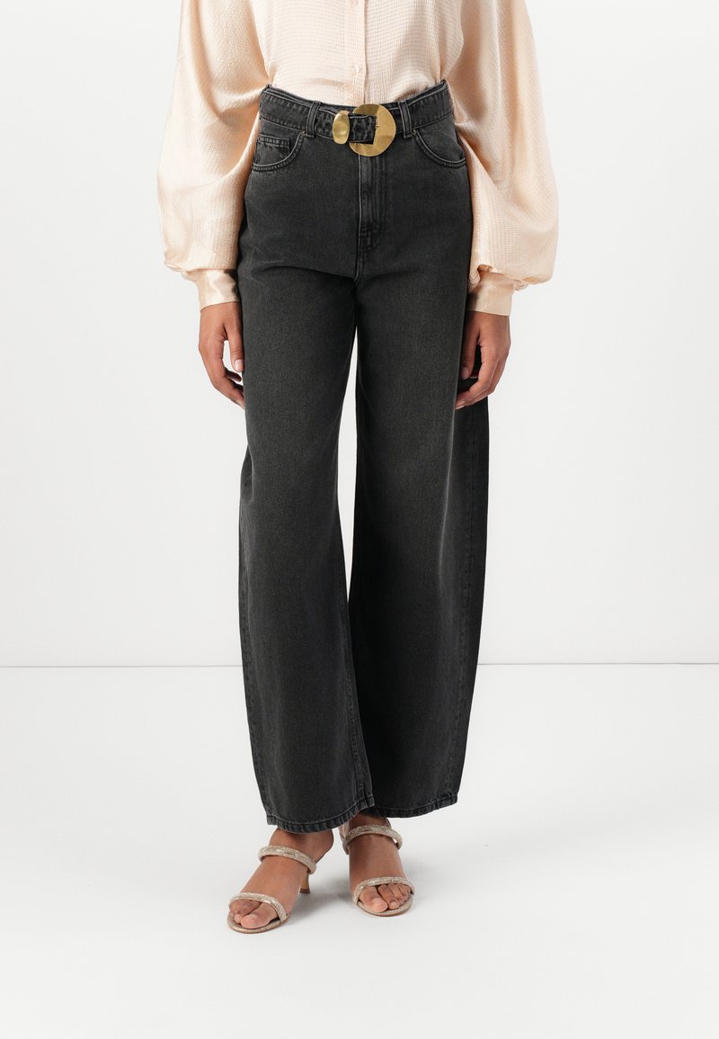 TWINSET WOVEN - Baggy fit teksad - denim nero