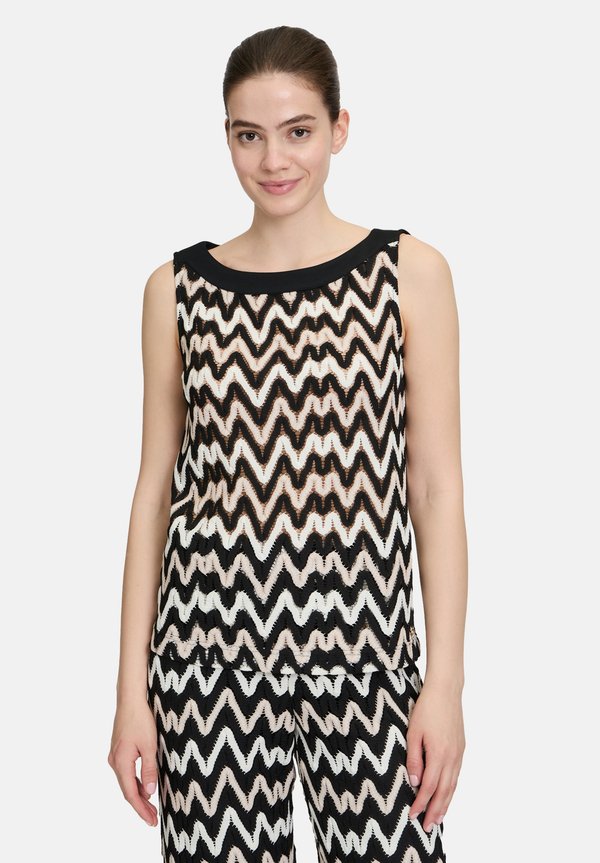 OHNE ARM - Strickpullover - schwarz braun