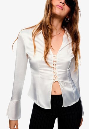 LACE-UP - Skjortebluser - beige
