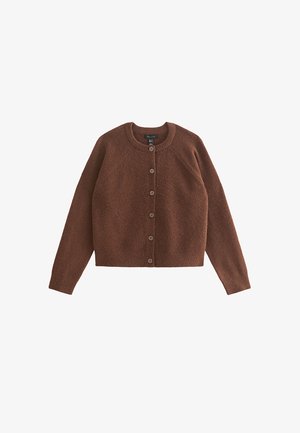 New Look, DARK KNITTED MEET THE JEAN RAGLAN CARDIGAN - Chaqueta de punto - dark brown