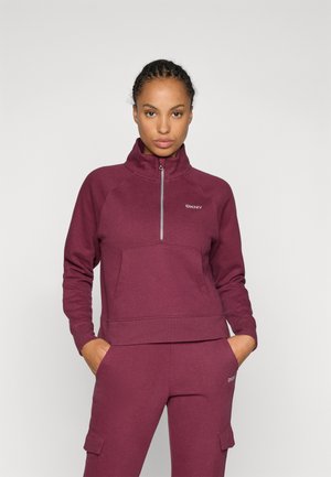 MINI STUD LOGO HALF ZIP PULLOVER WITH POCKET - Ikdienas džemperis - syrah