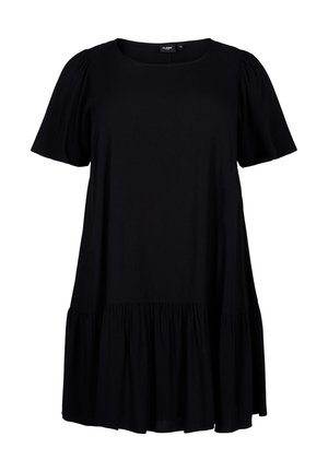 Zizzi FLASH – AUS MIT SCHNITTLINIE - Day dress - black
