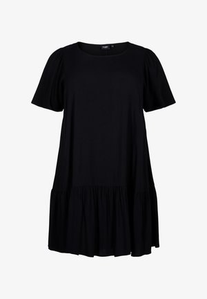 Zizzi FLASH – AUS MIT SCHNITTLINIE - Vapaa-ajan mekko - black