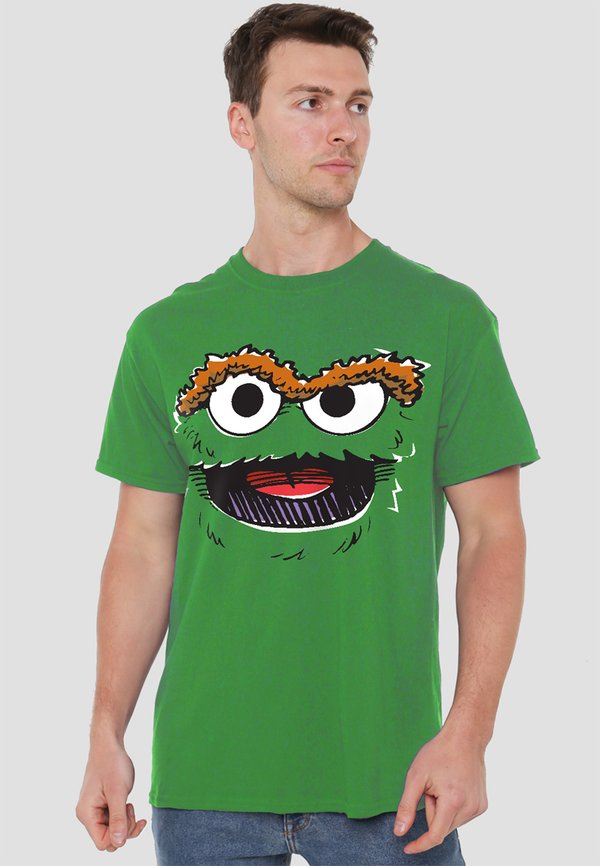 SESAME STREET OSCAR THE GROUCH RETRO SKETCH FACE - T-Shirt print