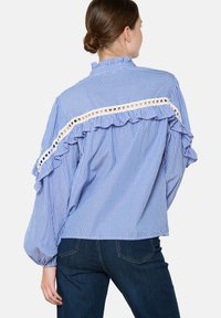 LolaLiza WITH EMBROIDERY - Button-down blouse - blue faience