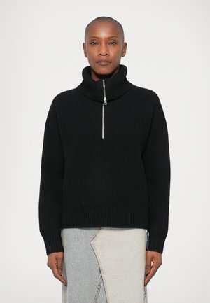 HALF ZIP SWEATER - Pullover - black