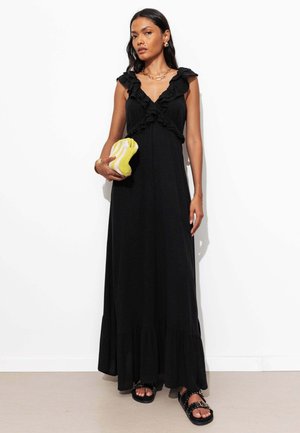 Promod, ROBE LONGUE À VOLANTS - Robe longue - noir