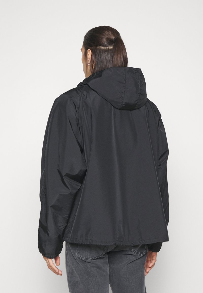 black hooded lightweight jacket