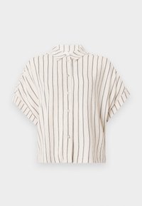 SLFVIVA STRIPED CROPPED SUNSHIRT - Bluza s gumbima - sandshell