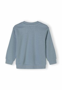 Lichtblauwe sweatshirt met lange mouwen, ribgebreide manchetten en zoom, gemaakt van een zachte katoenmix, met een eenvoudig, onopgesmukt ontwerp.