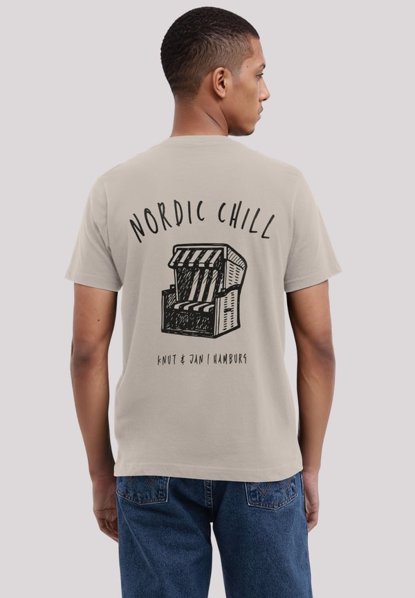 KNUT UND JAN SCRIBBLE LOGO - T-Shirt print - sand