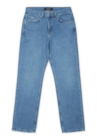 Ljusblå raka jeans i denim. Har fem fickor, gylf med dragkedja och bälteöglor. Ren klippning med minimala detaljer.