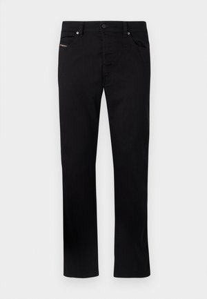 Schwarze Jeans mit geradem Bein, fünf Taschen und Metallknopfverschluss. Mit dezenten Stickereidetails auf der vorderen Tasche.
