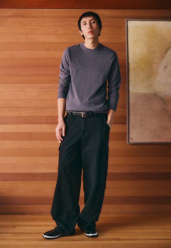 KEANE CREW NECK - Jumper - lava smoke melange2