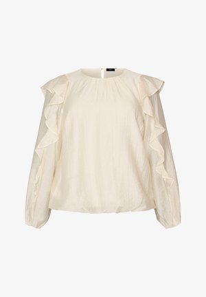 Zizzi, BALLONBLUSE MIT RÜSCHEN - Bluse - vanille