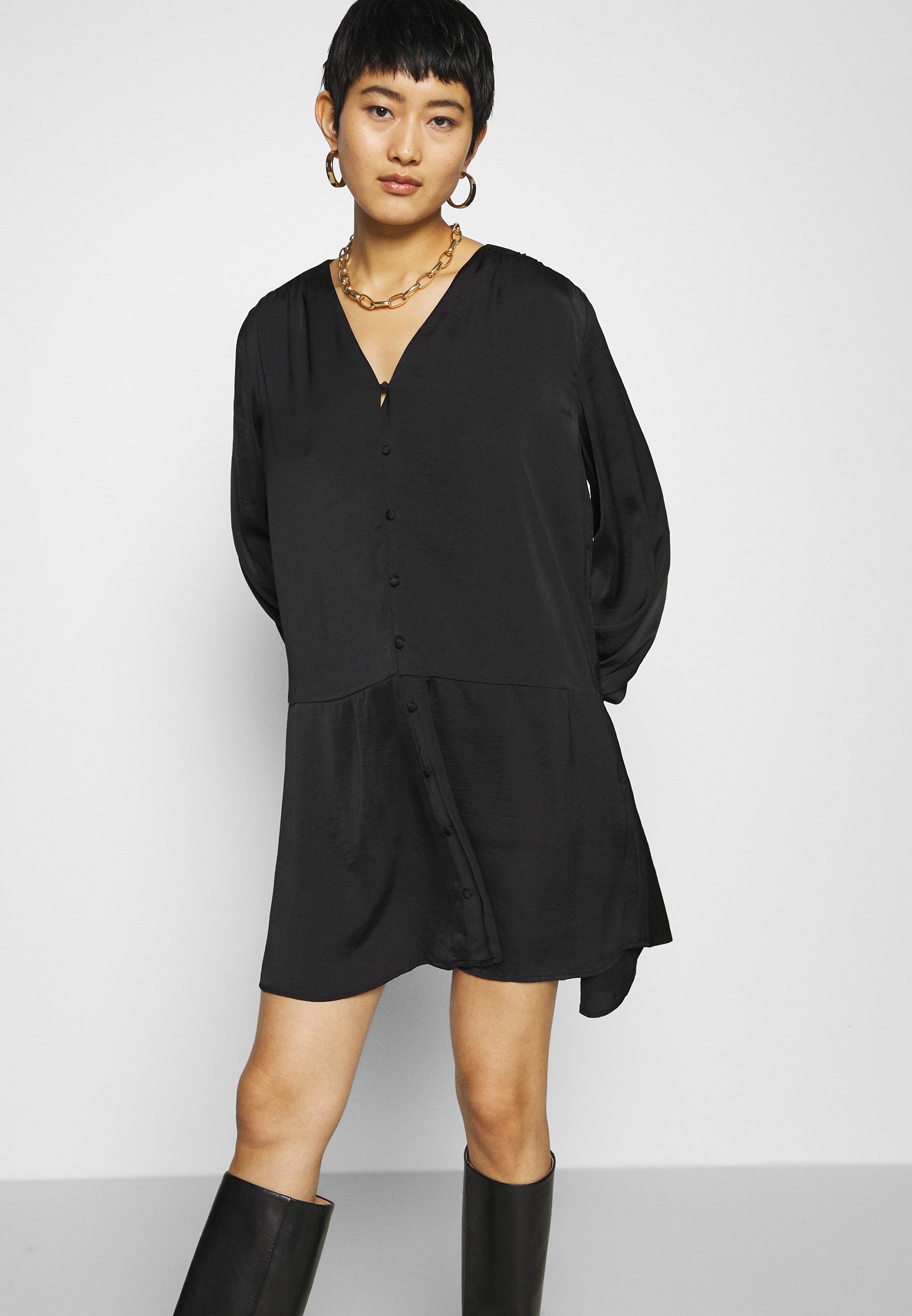 Samsøe Samsøe JETTA SHORT DRESS - Day dress - black - Zalando.co.uk